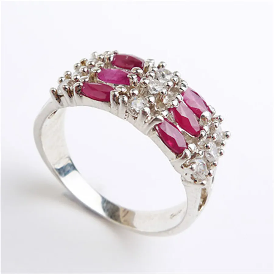 

Size 7.5 Rings For Women Lady Wedding Engagement Zircon 925 Sterling Silver Lover's Round Finger Rings