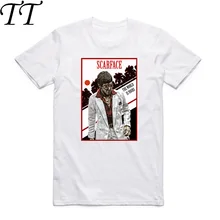 Футболка азиатского размера для мужчин и женщин с принтом знаменитого фильма Scarfaces Летняя Повседневная футболка с круглым вырезом и коротким рукавом Tony Монтана HCP4156