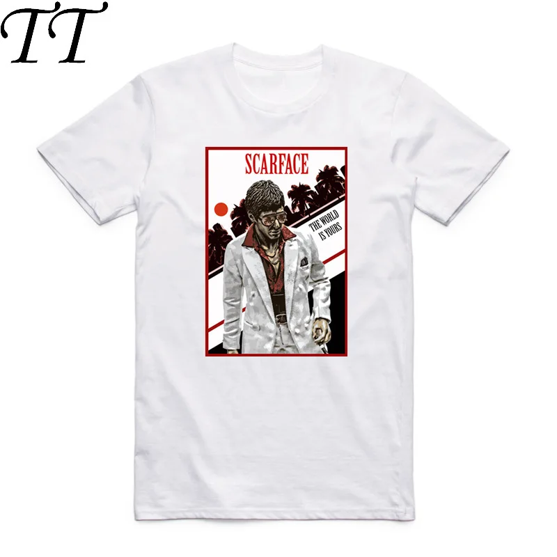 

Asian Size Men Women Printing Famous Movie Scarfaces T-shirt Summer Casual O-Neck Short Sleeve Tony Montana T-shirt HCP4156