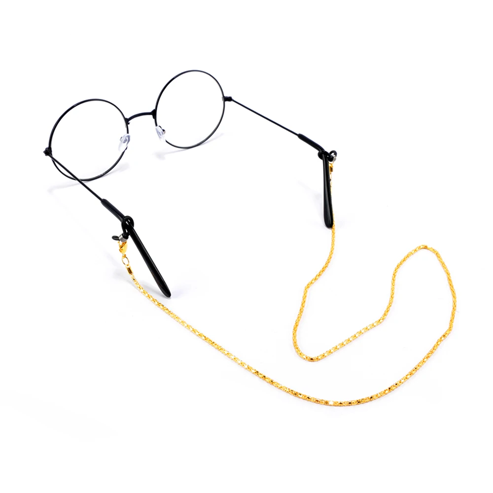 61 см солнцезащитные очки ремешок металлический ремешок для очков цепочка шнур для очков для чтения 3 цвета - Цвет: gold