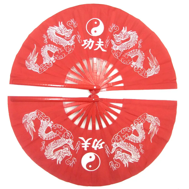 

Kung fu fan tai chi double fan taichi fan bamboo fan right and left one pair
