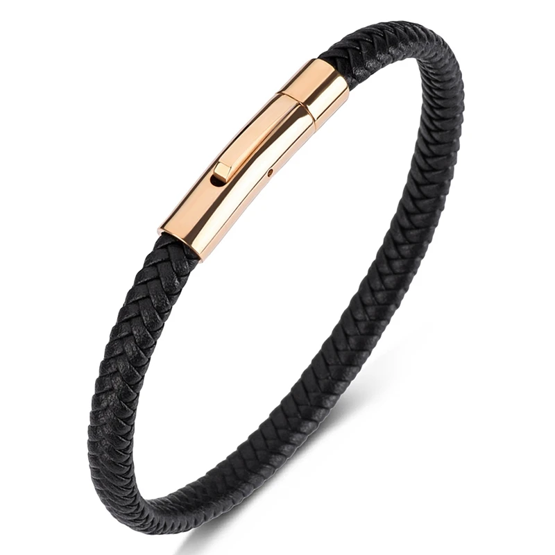 Mozo Fashion оптом подвеска плетеный кожаный браслет Для женщин ручной работы золотой браслет Мода с застежкой на запястье, черный