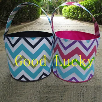 

50pcs/lot free shipping 6 styles canvas easter bucket monogram easter bucket for kids gift tote bag easter bucket