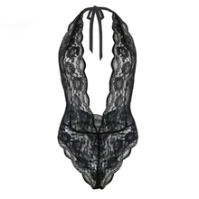 Сексуальное женское белье Babydoll, женское черное кружевное прозрачное Эротическое нижнее белье с открытой спиной, соблазнительные интимные сексуальные костюмы, 3XL, плюс размер