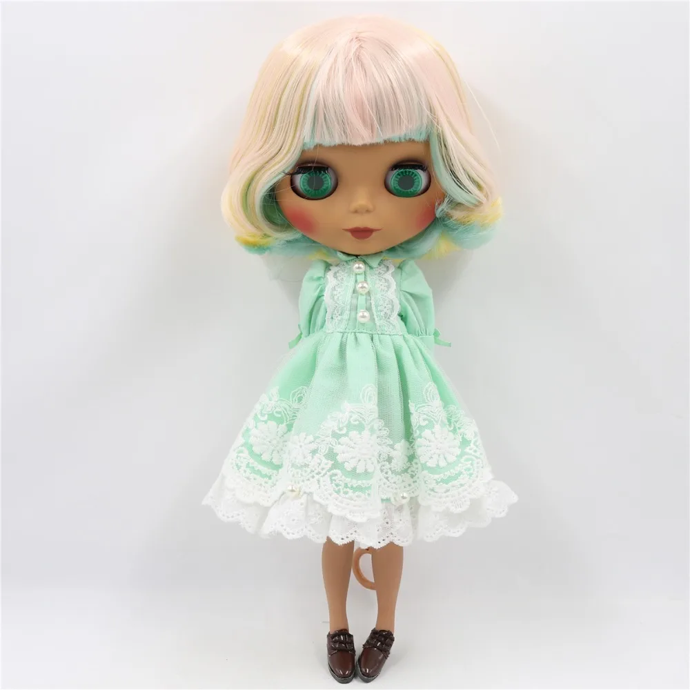 Neo Blythe Doll with Multi-Color Hair, Dark Skin, Matte Cute Face & Factory Jointed Body 1