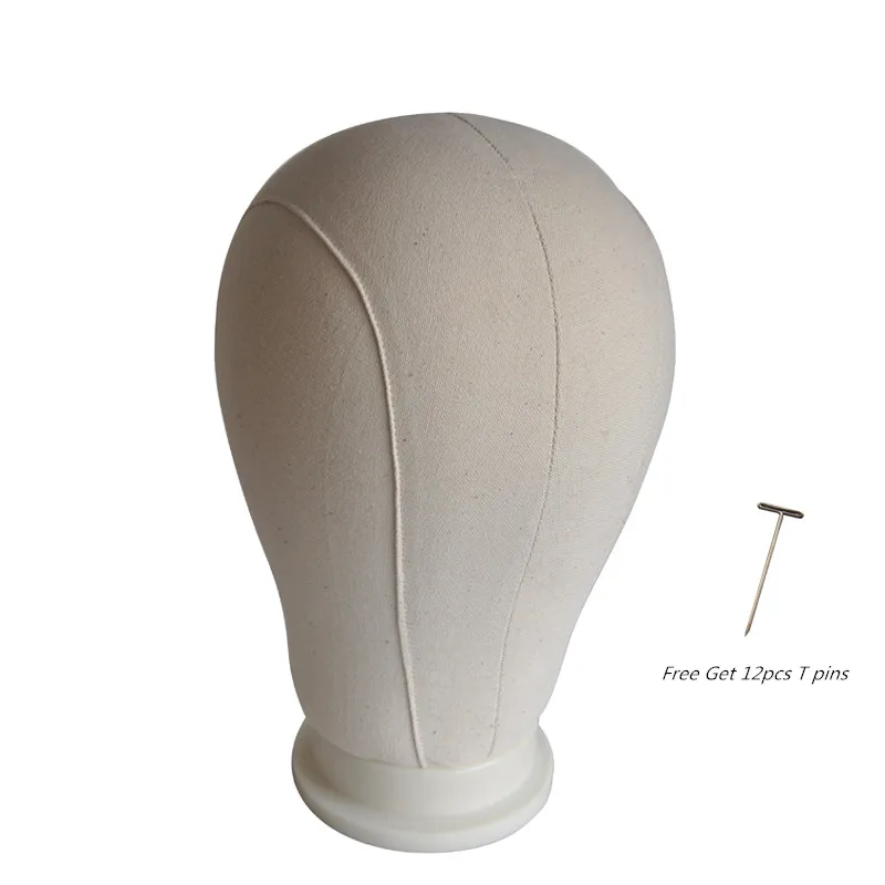 Beige Canvas Block Mannequin Manikin Head Cotton Canvas Head Display