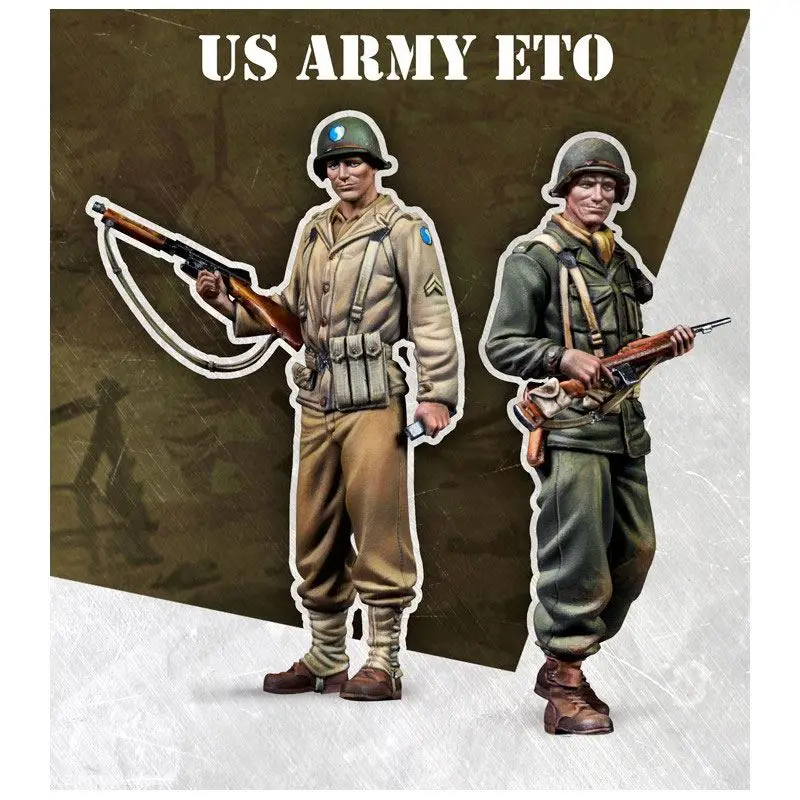 

New Unassembled 1/35 stand soldier US Army include 2 figure Resin Kit DIY figure Unpainted resin model