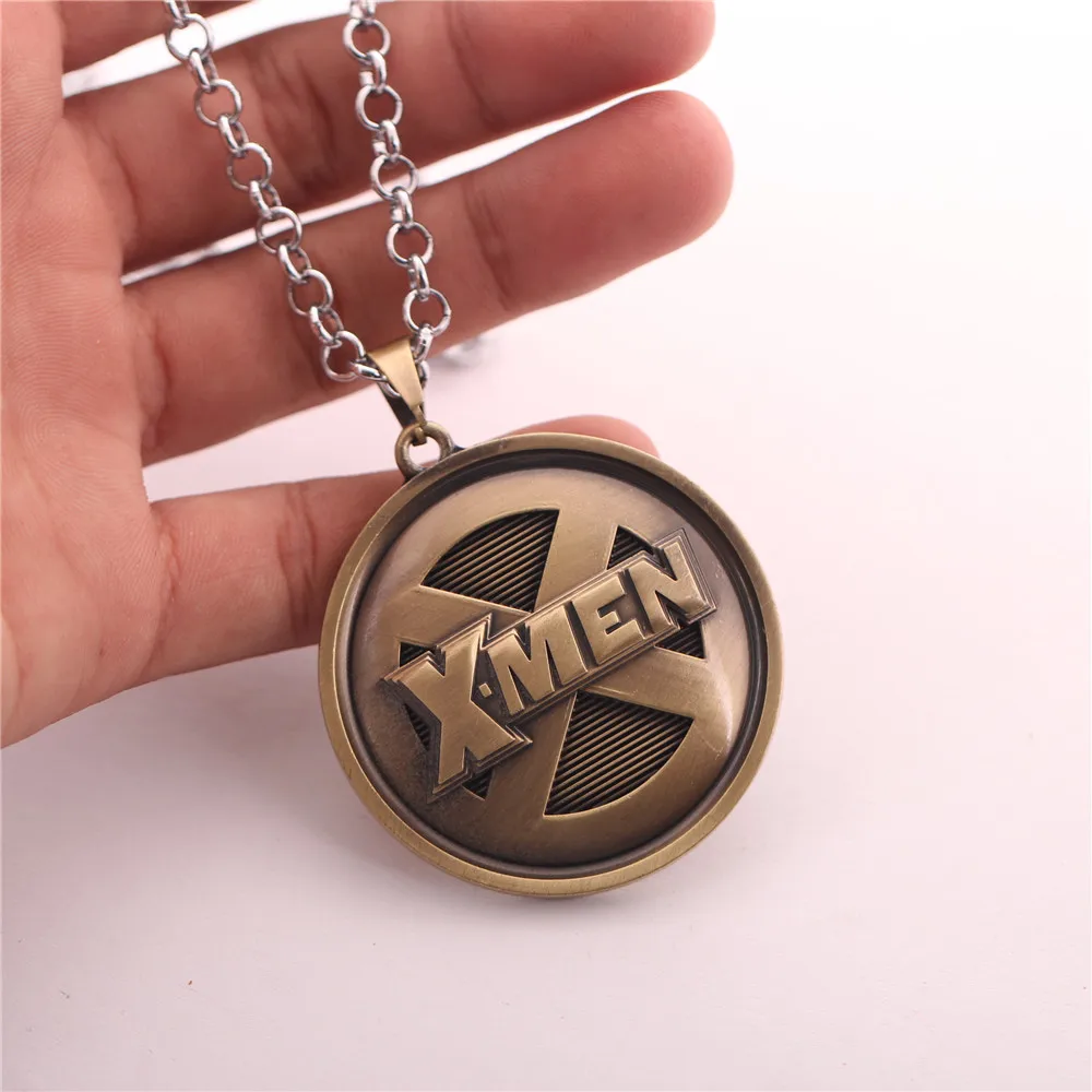 X Man Marvel Tritium Link Gold Xmen Pendant Necklace colgantes collares