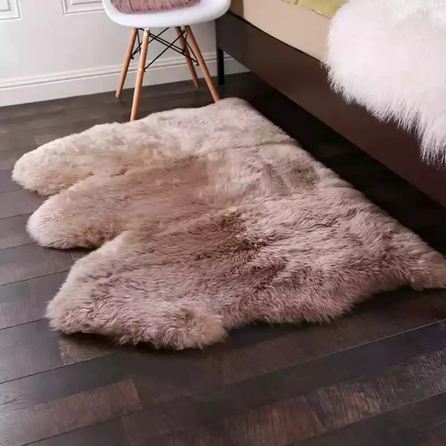 Genuine sheepskin rug 3P 100*150 cm sheep fur bedroom slide carpet fur