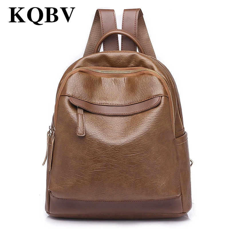 

High Quality PU Leather Women Backpack Fashion Solid School Bags For Teenager Girls Large Capacity Casual Women Black Backpacks
