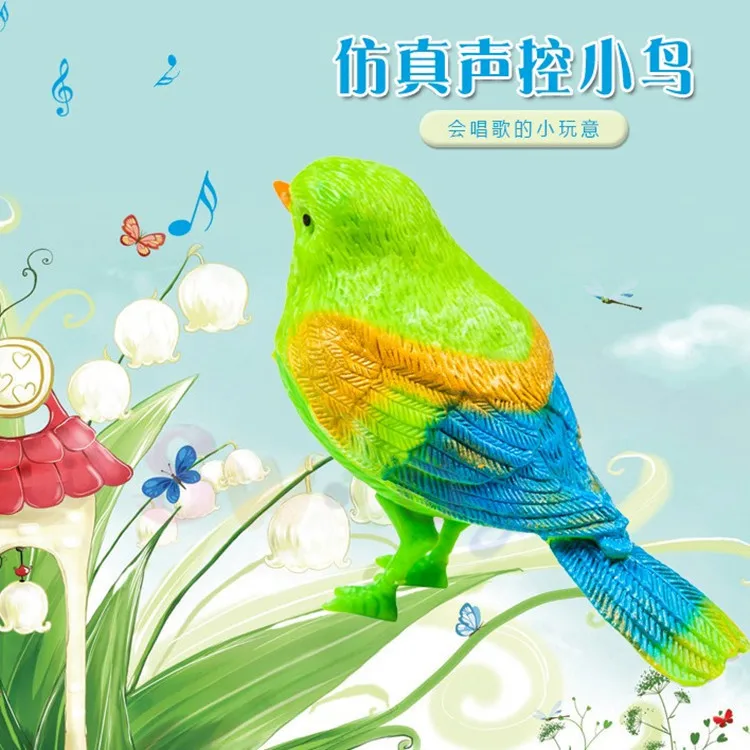 

New 1pcs Plastic Sound Voice Control Activate Chirping Singing Bird Funny Toy Gift for children