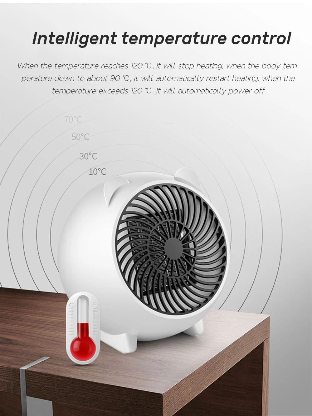 Electric Heater Portable Mini Heating Fan Handy Air Warmer