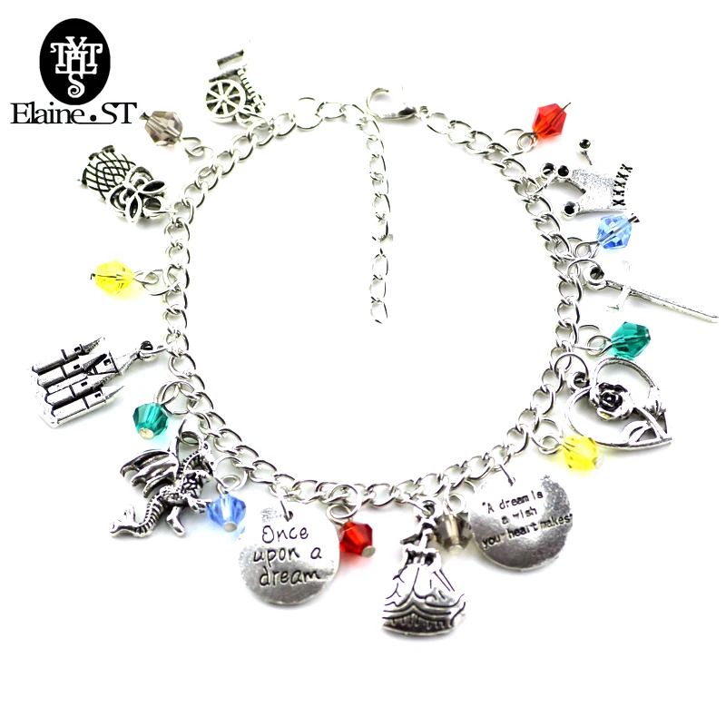 Beauty and the Beast Bracelets &amp Bangles Bell's Jewelry Once Upon A Time Charm Partners in Crime Bracelet Sword Pendant | Украшения