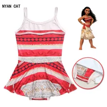 EMS, DHL,, костюм принцессы Моаны для маленьких девочек, год цельные купальники пляжная одежда Летний стиль