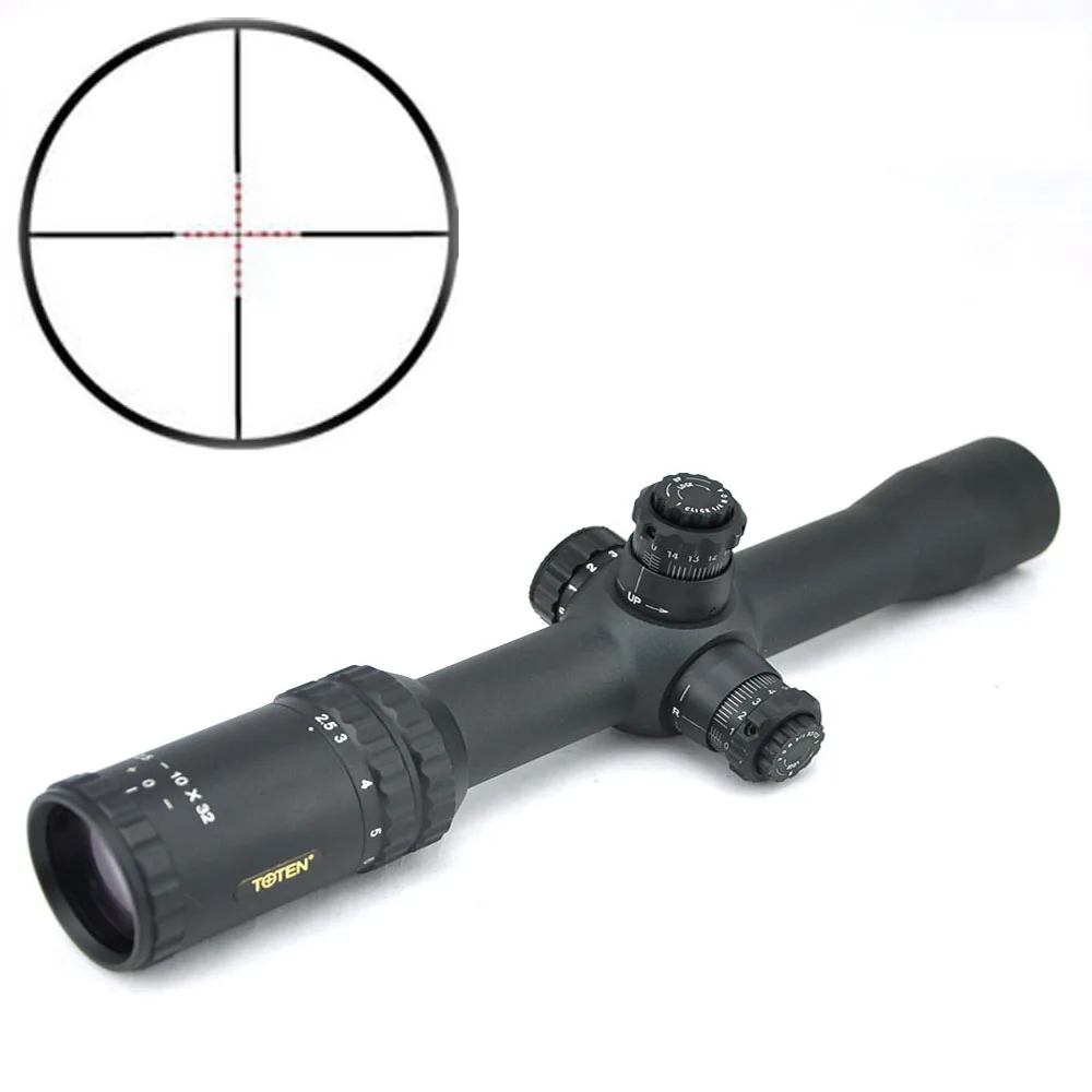 

Hunting Riflescope 2.5-10x32 Turret Lock Parallax Setting Optics Sight Target Shooting Rifle Scope TOTEN New Brand Optical Scope