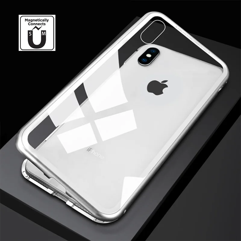 2019 магнитный металлический чехол для телефона iPhone X XS Max XR 6S 7 8 Plus противоударный