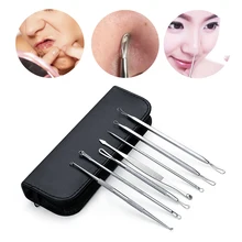 7 шт. профессиональный набор для удаления черных точек из нержавеющей стали, прыщи, акне, Комедон, угри, экстрактор, инструменты для красоты