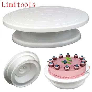 

27cm Plastic Cake Turntable Rotating Cake Decorating Turntable Anti-skid Round Cake Stand Rotary Table(NO Original Package Box