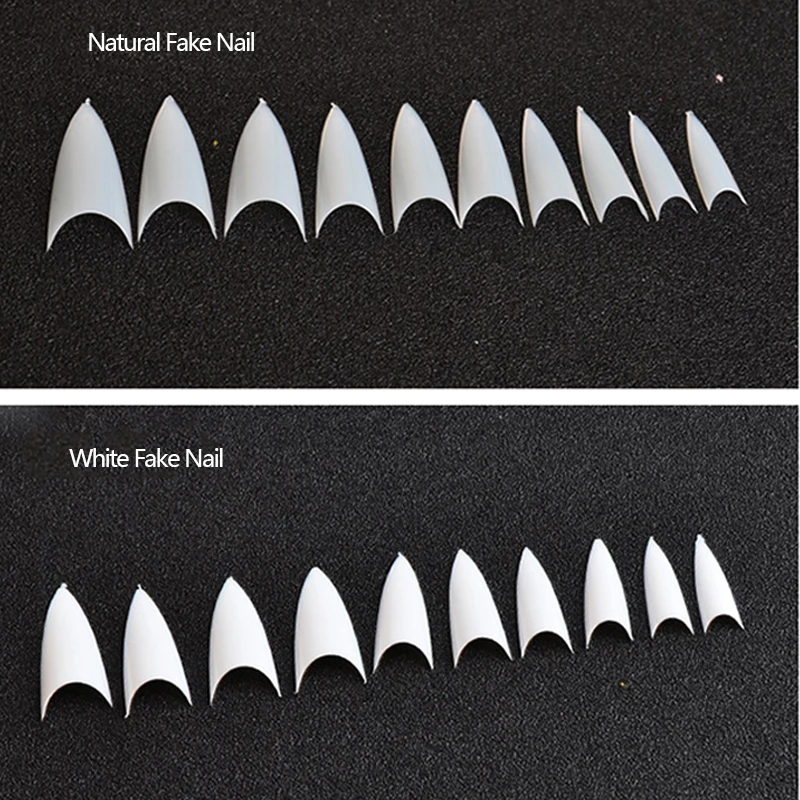 

500pcs France Type Fake Nail Tips Basic Nail Art Tools Decoration DIY Stilettos Sharp Nail Tip Acrylic False Nail Art Decor