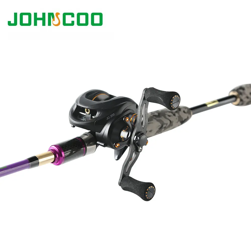 Johncoo Fishing Rod Combo Carbon Reel 165g 6.3:1 2.1m 2.4m with 3 tips ML M MH Casting Version rod Fast action baitcasting reel
