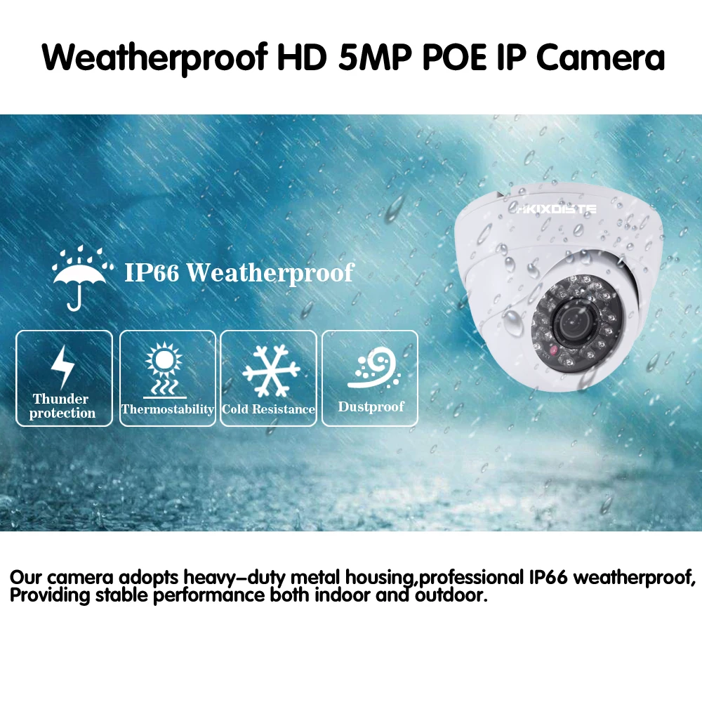 8CH 5MP 4MP POE Network Video Security System HDMI NVR With 8PCS indoor Outdoor Weatherproof Smart IR White Camera NVR CCTV Kit