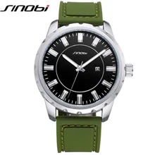 Sinobi dial grande de los hombres relojes deportivos 2017 de silicona suave correa de reloj verde band montre hommes 30 metros impermeables relojes hombre