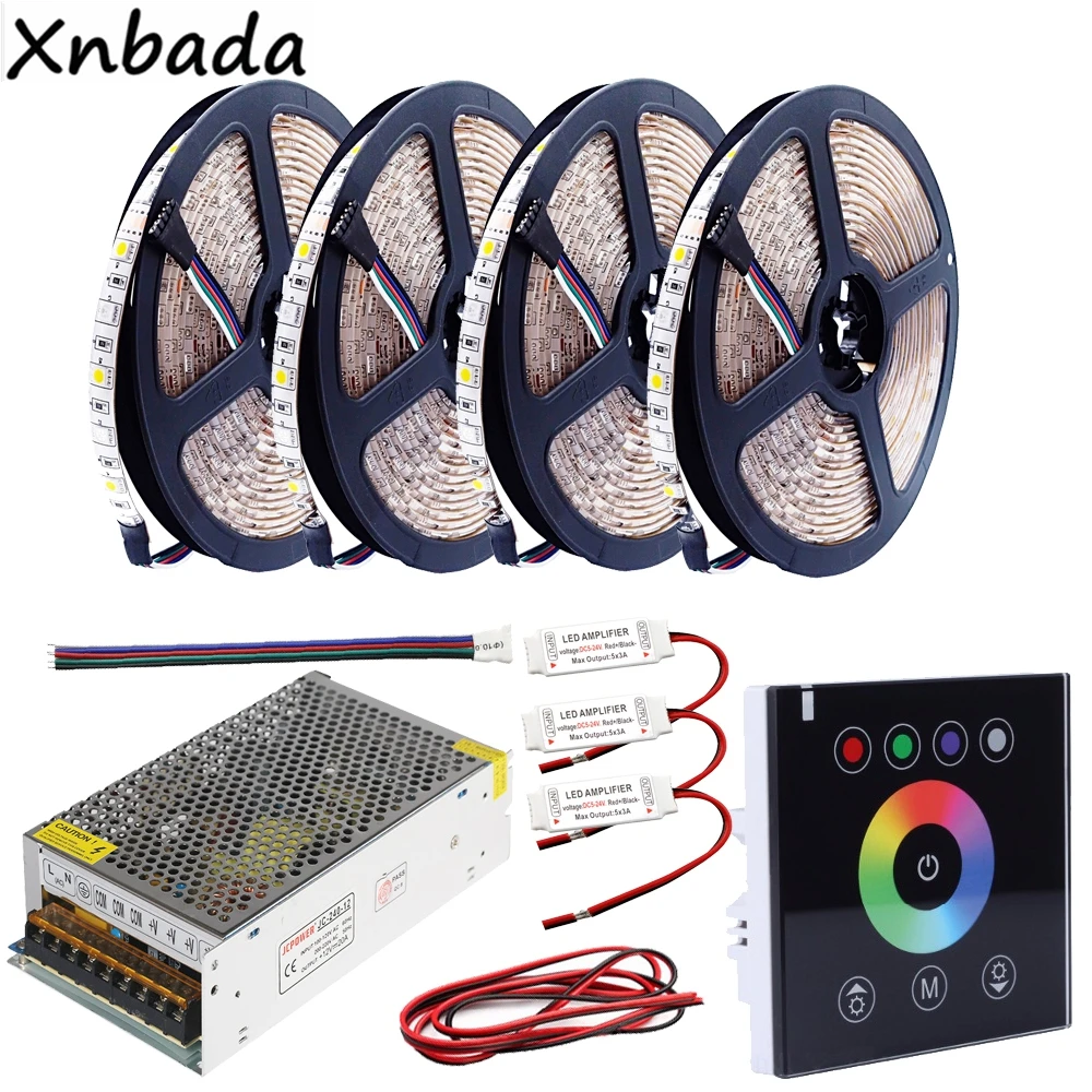 Светодиодная лента 5 ~ 30 м 5050SMD RGBW RGBWW черная светодиодная Сенсорная панель