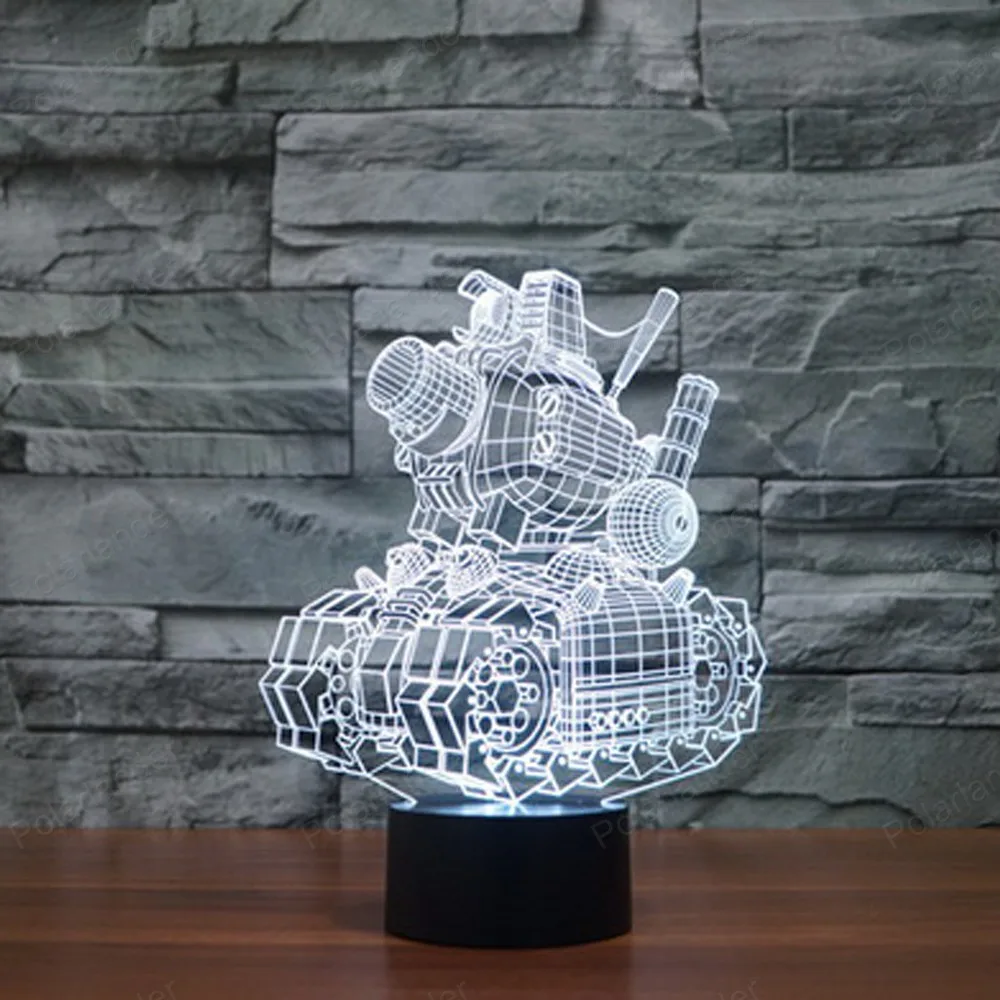 Mutli colored machine tanks shape 3D night light colorful touch LED