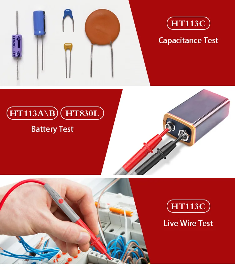 HABOTEST HT113A/B/C цифровой профессиональный мультиметр DC/AC Измеритель Напряжения тока ручной цифровой мини мультитестер Амперметр NCV