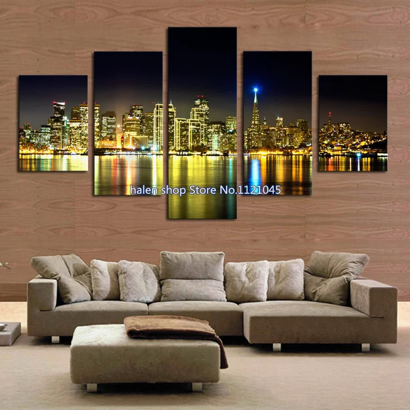 

5d Diamond Painting Brilliant night city Cross Stitch Crystal Square Diamond Sets Decorative Diamond Embroidery 5pcs/set NW514