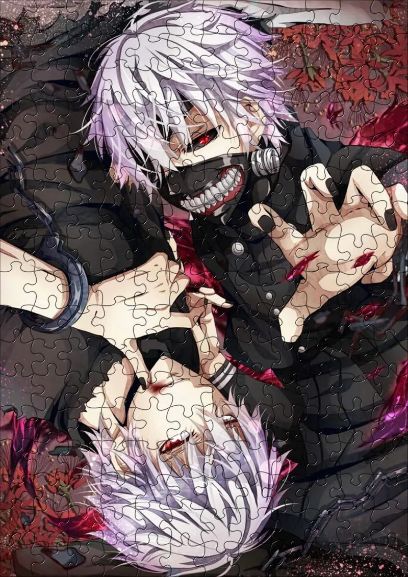 120 шт./упак. анимэ Tokyo Ghoul, пазлы Игрушки для детей Бумага Jigsaw образовательных головоломки игрушки для детей juguetes