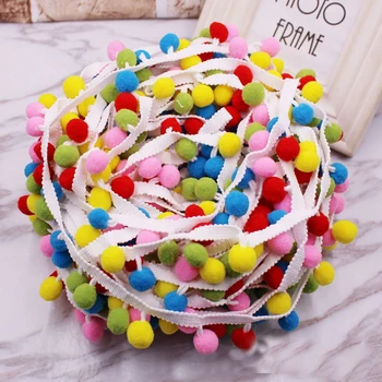

28Yards 30mm Colorful Pom Pom Lace Tassel Pompom Trim Balls Fringe Ribbon Apparel Fabric Cord DIY Craft Sewing Supplies