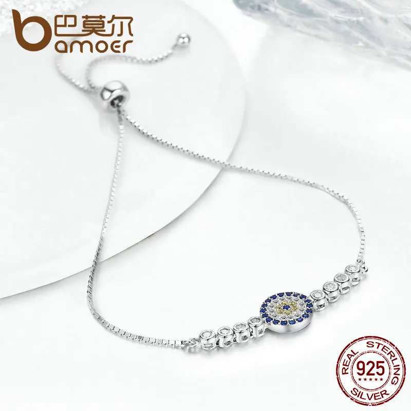 Женский браслет из серебра 925 пробы с синими глазами|bracelet jewelry|tennis braceletchain bracelet |