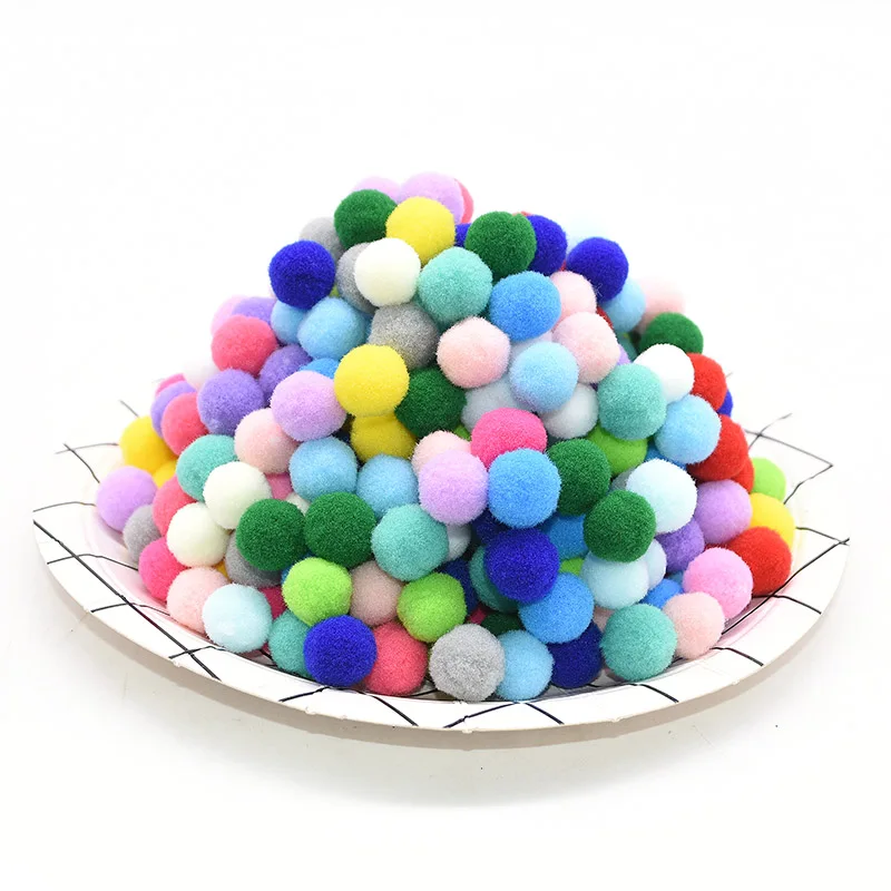 

100pcs 15mm Small Soft Pom Poms Fur Plush Pompom Ball Kids Toys DIY Craft Supplies Wedding Decoration Sewing Cloth Accessories