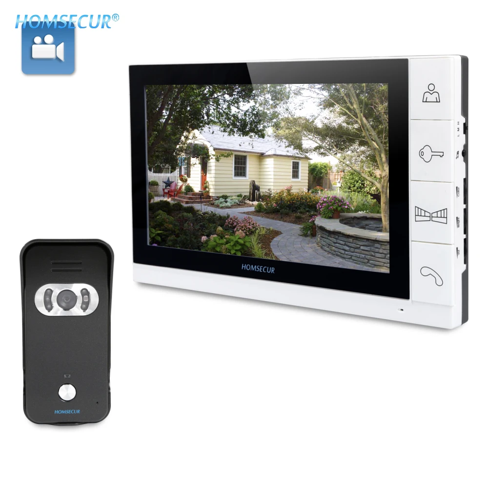 

HOMSECUR 9" Wired Hands-free Video&Audio Home Intercom Recording+White Monitor TC021-B+TM901R