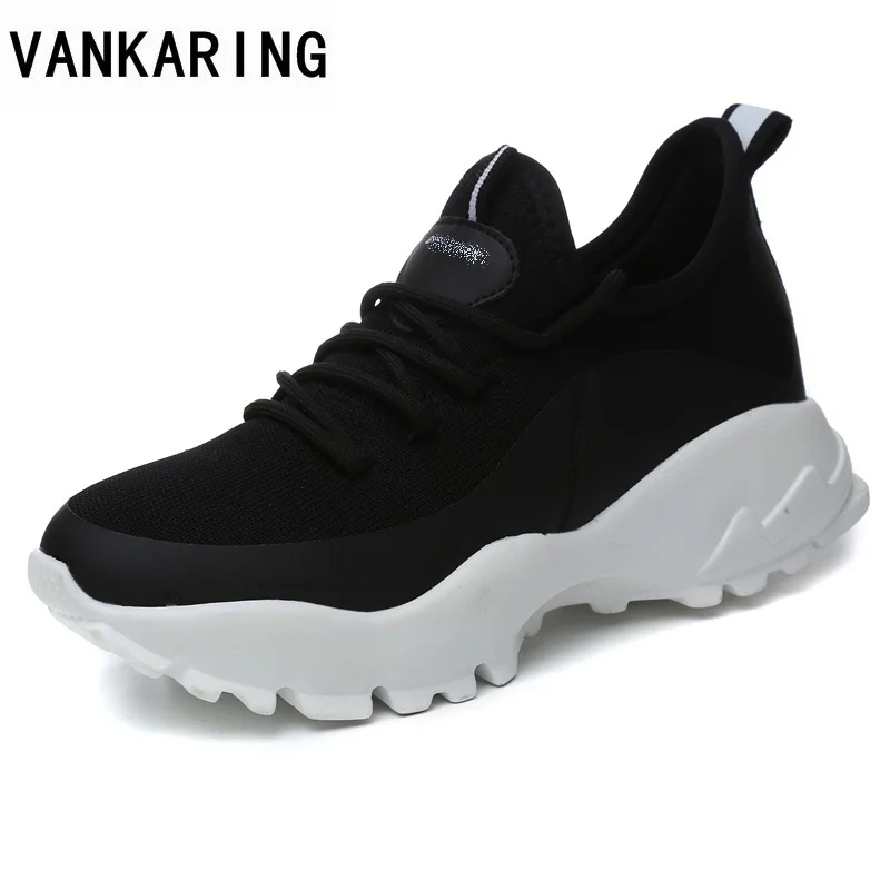 

VANKARING women flower color casual shoes high quality spring autumn flat shoes woman lace-up casual vacation flat woman shoes