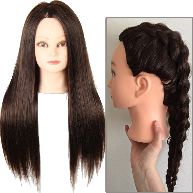 Mannequin Head with Brown Hair Training Mannequin Head for Hairdressers