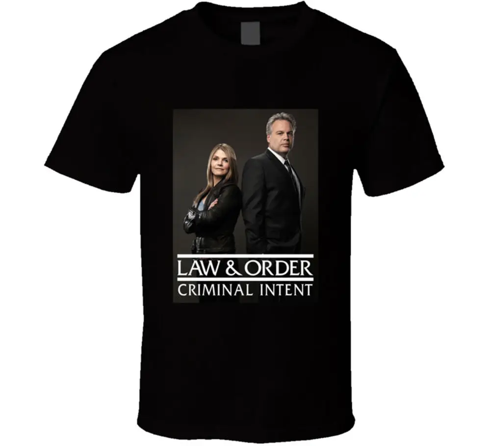 Law &amp Order Criminal Intent Men's Black New From US Sleeve Tops T shirt Homme Top Tee | Мужская одежда