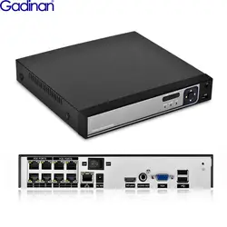 Gadinan 4CH 8CH Full HD 5MP 4MP PoE 48 V IEEE802.3a сеть NVR видео видеорегистратор с протоколом ONVIF для ip-камеры с питанием по PoE P2P XMeye CCTV Системы