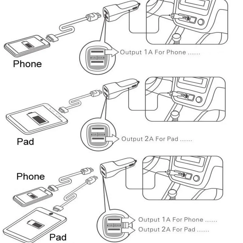 Автомобильное зарядное устройство Mini Dual USB, новинка, 2 порта, универсальное автомобильное зарядное устройство 2.1A, 2 порта USB для мобильного телефона, адаптер для зарядки, авто-Стайлинг