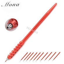 Полуручной тату ручка Перманентный макияж машина ручка для микроблейдинга для татуаж бровей tebori ручка с 10 шт. иглы Лезвия