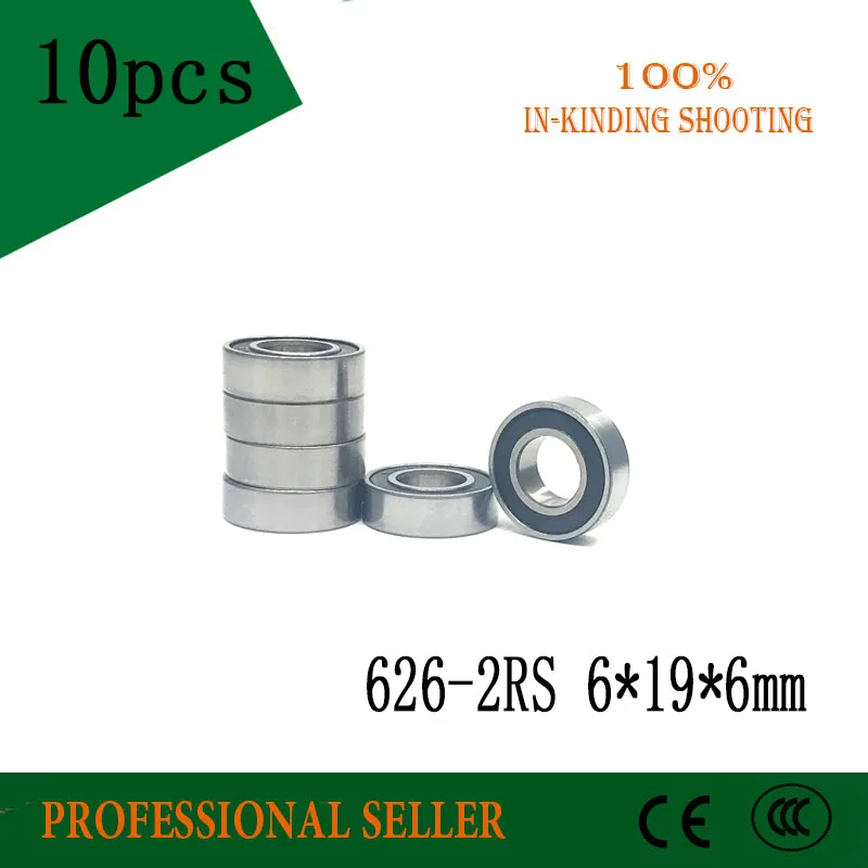 10pcs 626 2RS 626RS ABEC 1 Rubber Sealed Ball Bearing Miniature Bearing ...