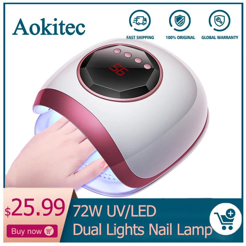 Aokitec 72 Вт UVLED лампа для ногтей большой ЖК-дисплей Сушилка для ногтей для всех гель инфракрасный датчик 4 таймера 30 бусин лампа для салона для м... Aokitec 72 Вт UVLED лампа для ногтей большой ЖК-дисплей Сушилка для ногтей для всех гель инфракрасный датчик 4 таймера 30 бусин лампа для салона для м...