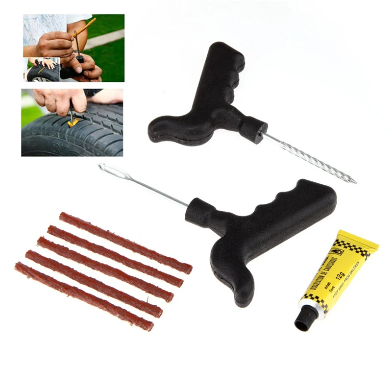 8 In 1 Set Motorcycle Car Tubeless Tyre Puncture Repair Kit Tool Tire