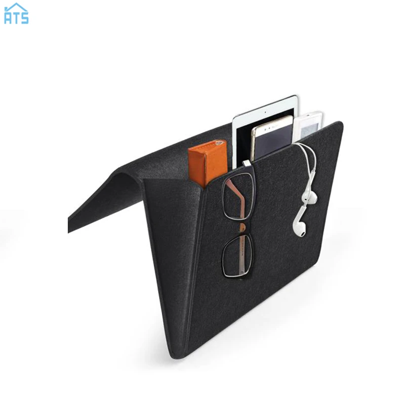 ベッドサイドソファofficaddyフェルトベッド収納袋オーガナイザー付き2小さなポケットを整理するためタブレット雑誌携帯電話バッグ Storage Bags Aliexpress