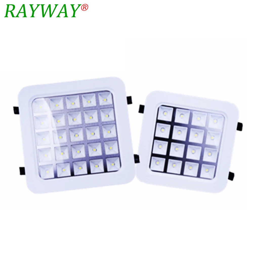 RAYWAY 4W/9W/16W/25W LED Grille Lamp Warm white/white led Panel Light Square LED Ceiling Wall Lighting Recessed Downlight