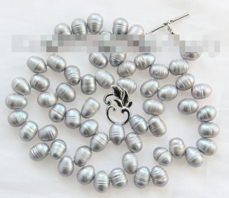 

0839 baroque gray freshwater cultured pearl necklace