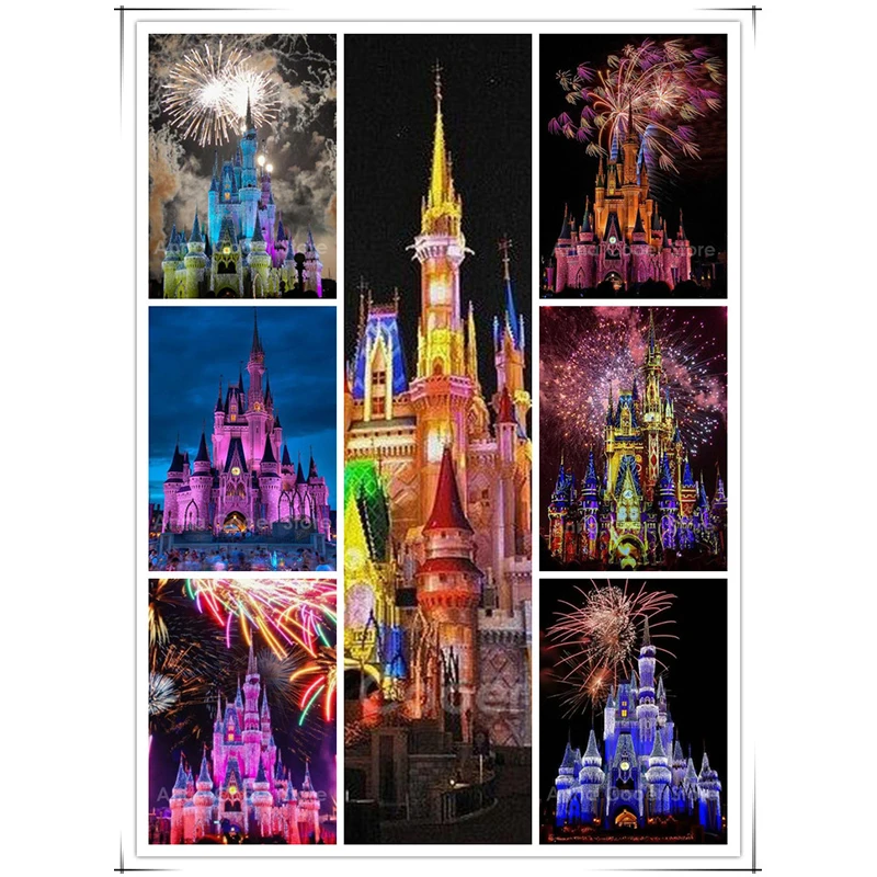 Crafts Disney Castle Diy 5d Full Diamond Painting Embroidery Cross Stitch Kit Art Decor Kisetsu System Co Jp ã­ã»ãã·ã¹ãã 