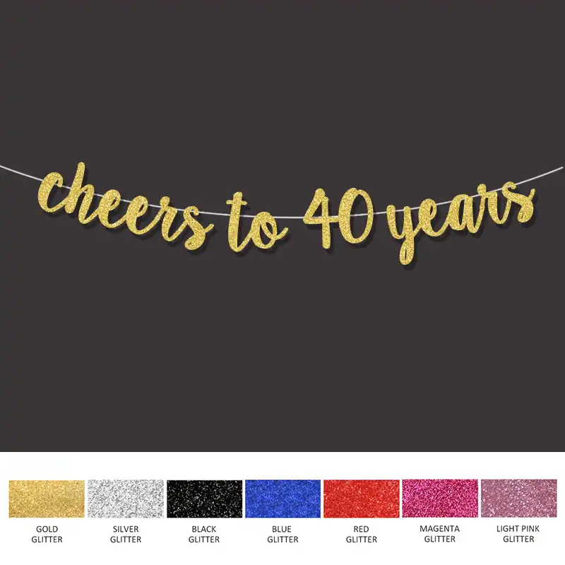 Decorations De Fete De 40 Ans Banniere De Joyeux Anniversaire En Or Fournitures De Decoration Pour Fete D Anniversaire De Mariage Aliexpress