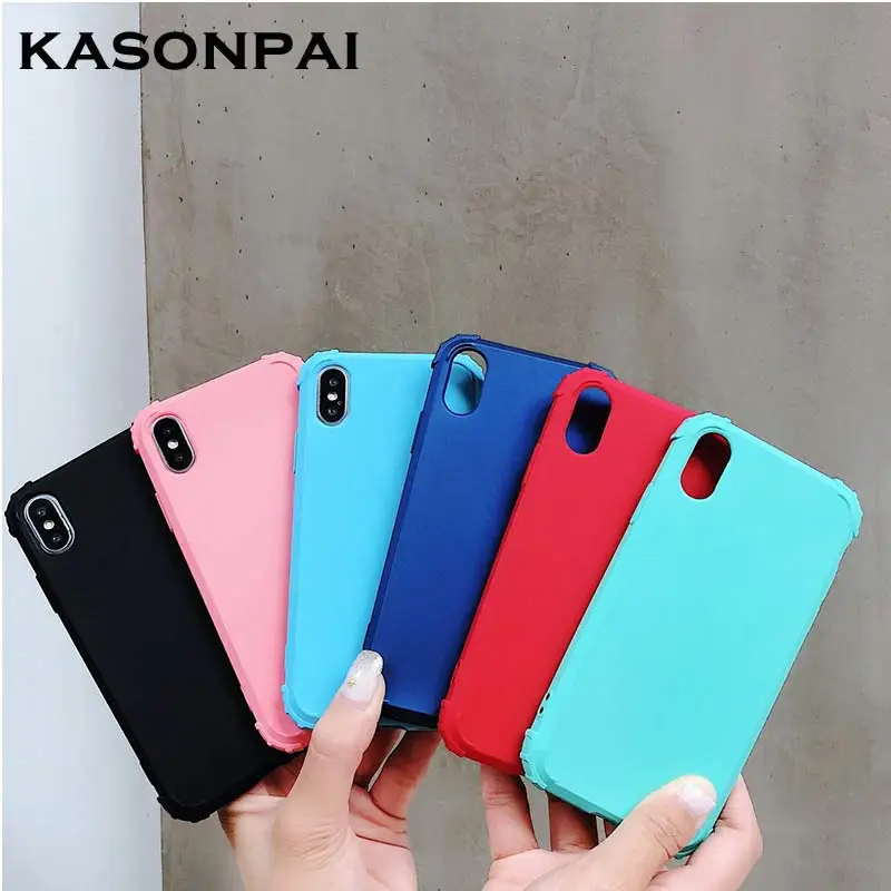 

KASONPAI Anti Knock Shockproof Phone Cases For iPhone XS Max XR Case For iphone 6 6S X 7 8 Plus 5 Cover Fashion Simple Cases
